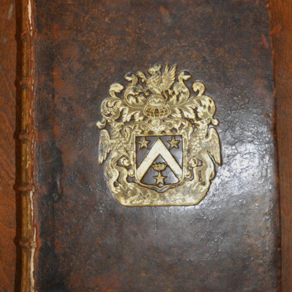 Cover of the book De Arte Gymnastica, by Hieronymous Mercurialis in 1573; from the collection of David P. Webster, OBE; and donated to Stark Center co-founders Jan and Terry Todd at the Arnold (Schwarzenegger) Strongman Classic, in Columbus Ohio, in 2005.