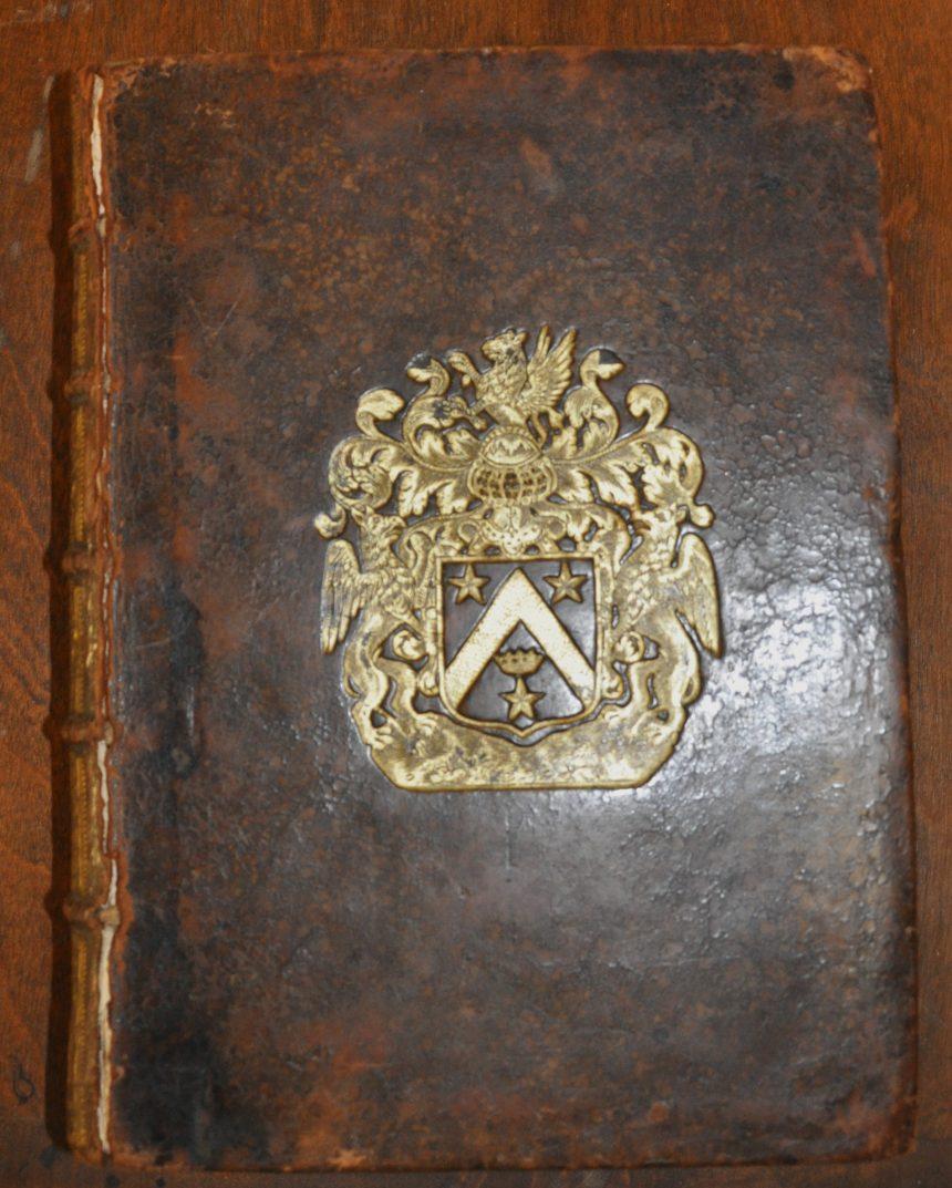 Cover of the book De Arte Gymnastica, by Hieronymous Mercurialis in 1573; from the collection of David P. Webster, OBE; and donated to Stark Center co-founders Jan and Terry Todd at the Arnold (Schwarzenegger) Strongman Classic, in Columbus Ohio, in 2005.