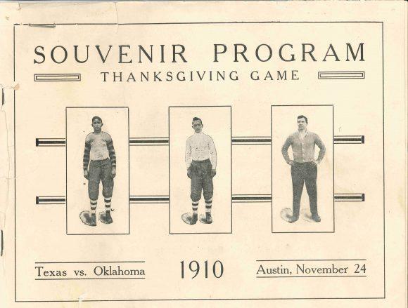 Front Cover of the 1910 UT Football Thanksgiving Game Program