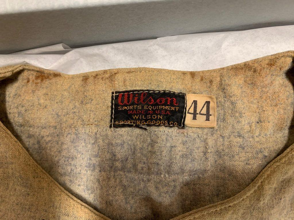 Photo of the tag on a New York Yankee's Jersey