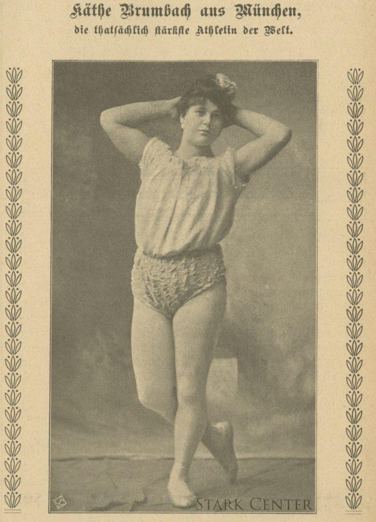 Photograph of Katie Sandwina posing from a German publication.