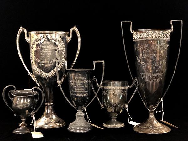 Photo of Track & Field Trophies won by Clyde Littlefield