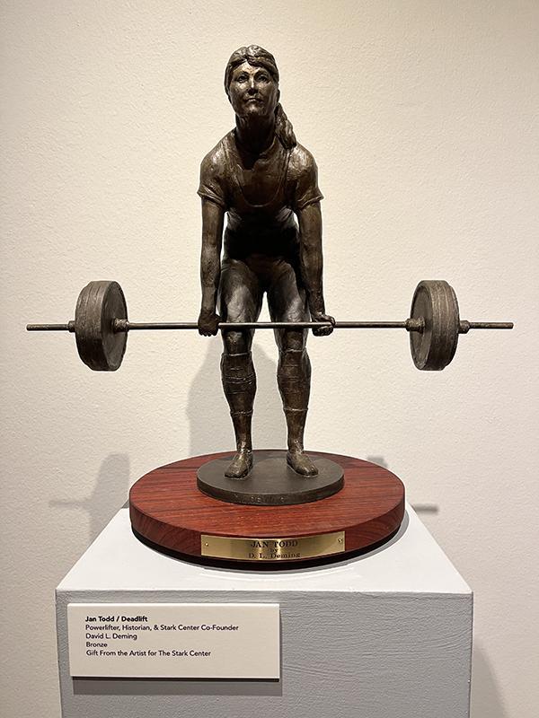 Bronze sculpture of Jan Todd by David Deming
