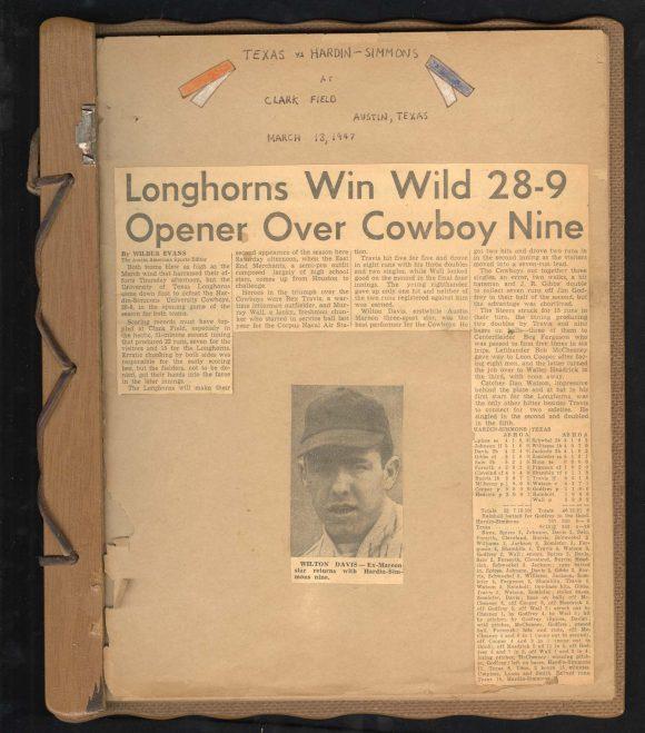 University of Texas 1947 Season Baseball Scrapbook