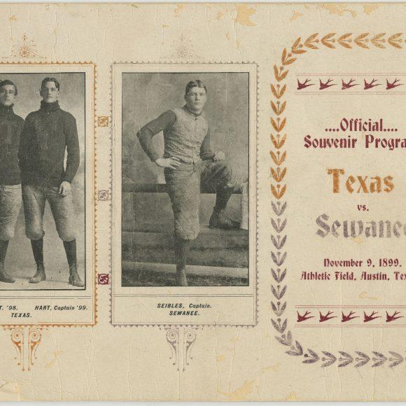 1899 Texas vs Sewanee Official Souvenir Football Program
