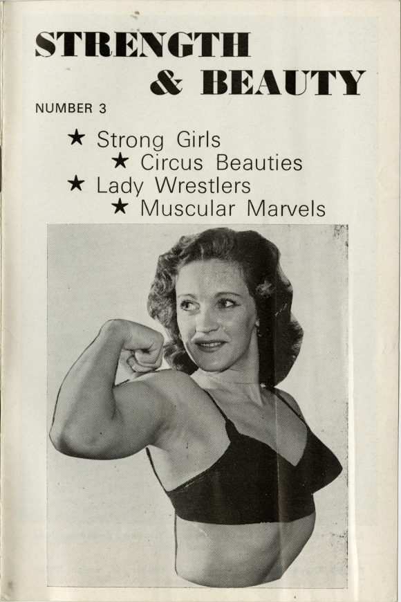 hxw_pamphlet_Strength_and_Beauty_No_3_001 Cover of Strength & Beauty No. # with a woman in a single bicep pose