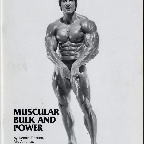 Dennis Tinerino posing on the cover of his training course Muscular Bulk and Power