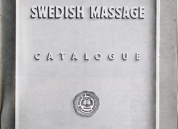 Cover of the College of Swedish Massage Catalogue with an address in Chicago