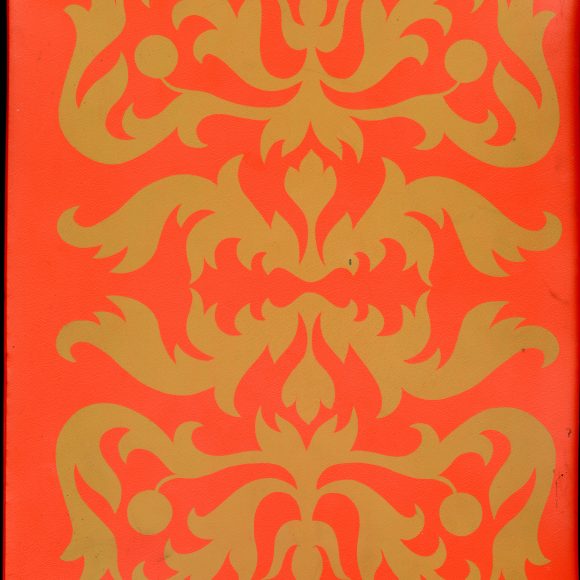 Red Cover with gold leafy patterned of a scrapbook