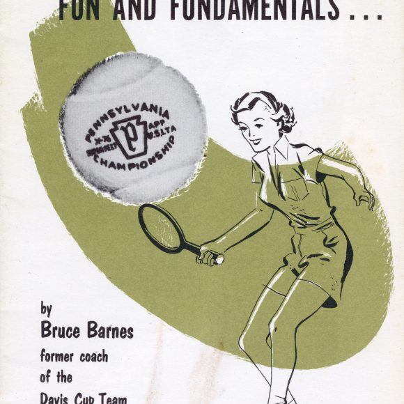 Cover of the pamphlet titled Tennis Fun and Fundamentals by Bruce Barnes