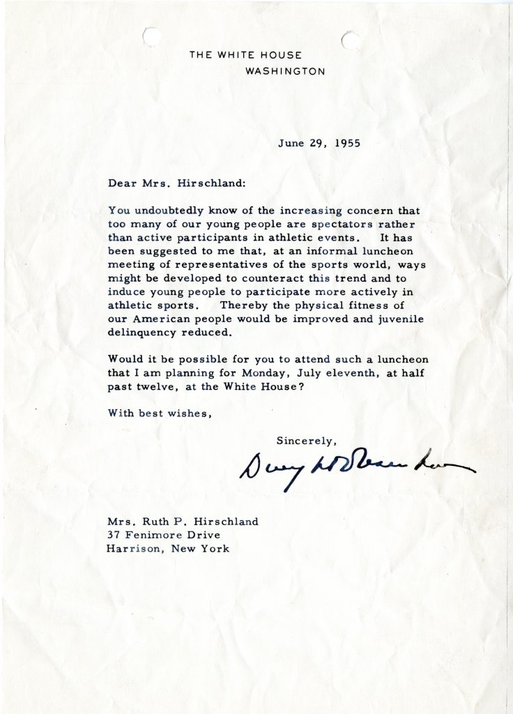 Invitation to a White House luncheon from President Eisenhower to Bonnie Prudden. 