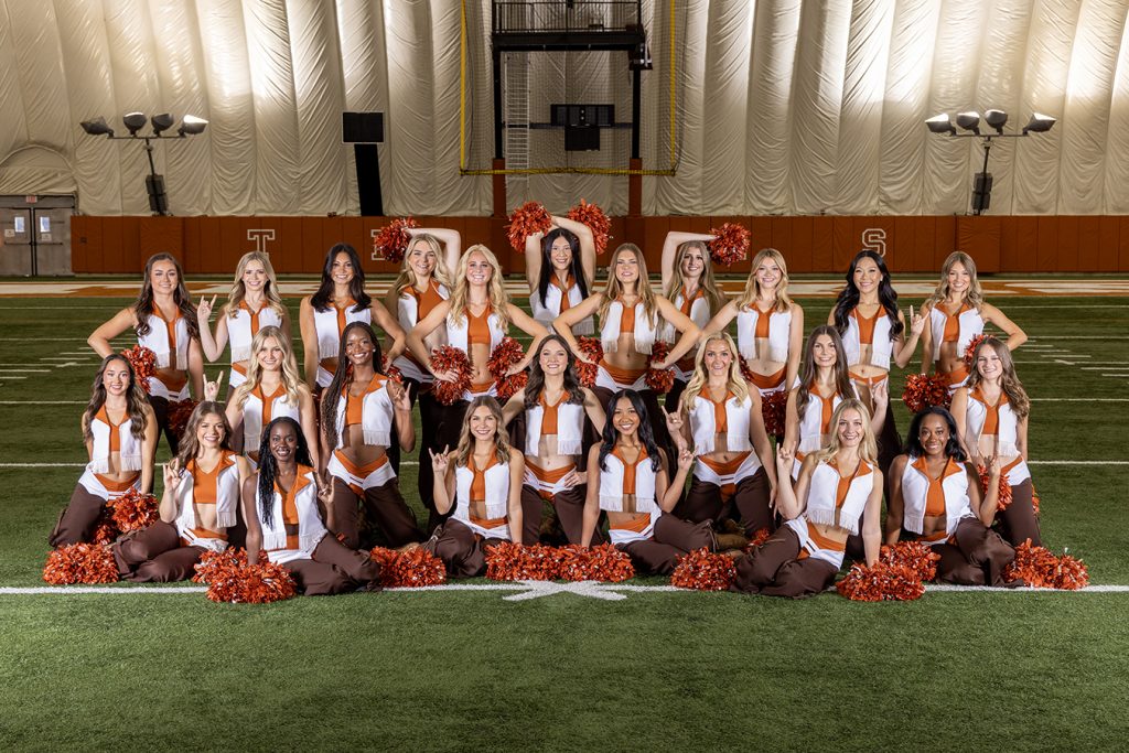 Team photo of the 2026 Pom Dance Squad at the University of Texas.